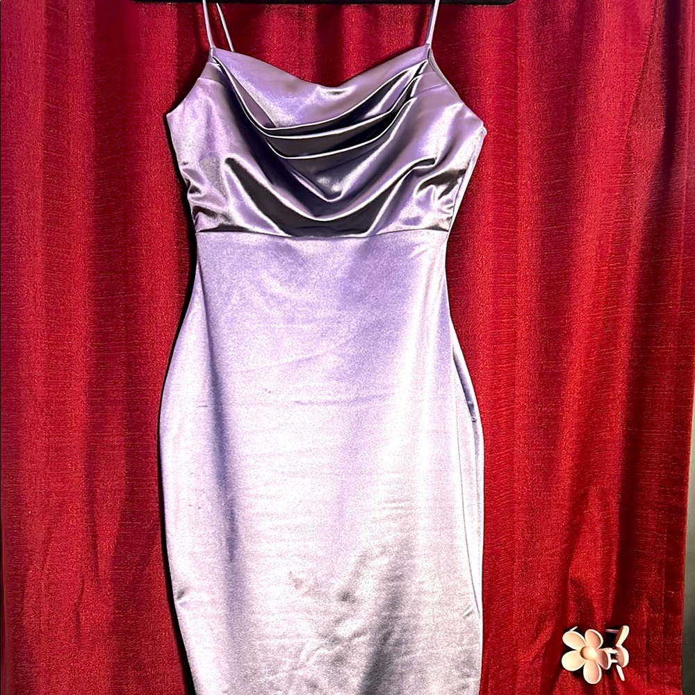 Elegant Purple Satin Dress
